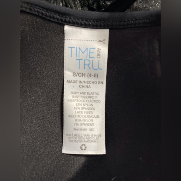 Teal and black womens top by time and true - Picture 2 of 2